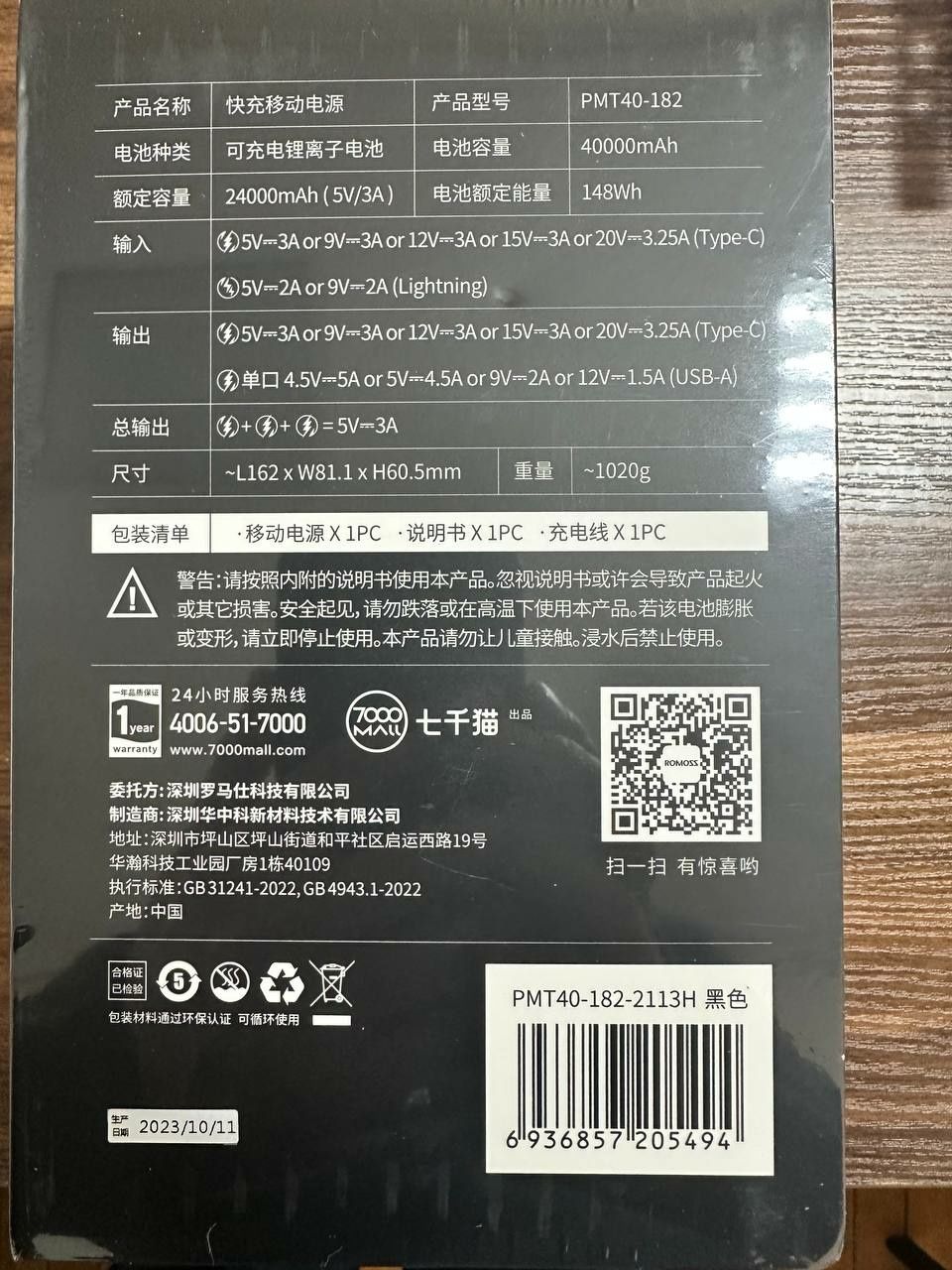 Power bank Romoss 65w 40A pmt40 для ноутбука