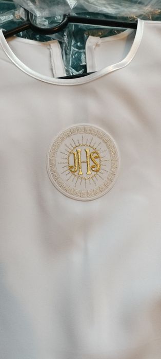 Sukienka komunijna, na 150cm komplet z 2 bolerkami i torebką + buty 38