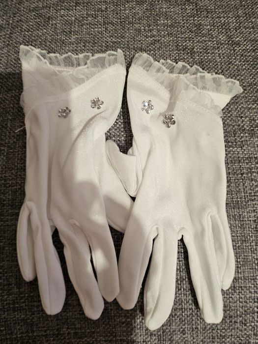 Sukienka komunijna, strój na przebranie, bolerko, wianek, buty, torebk