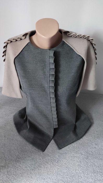 Bolerko damskie narzutka ozdobne marszczenie eleganckie