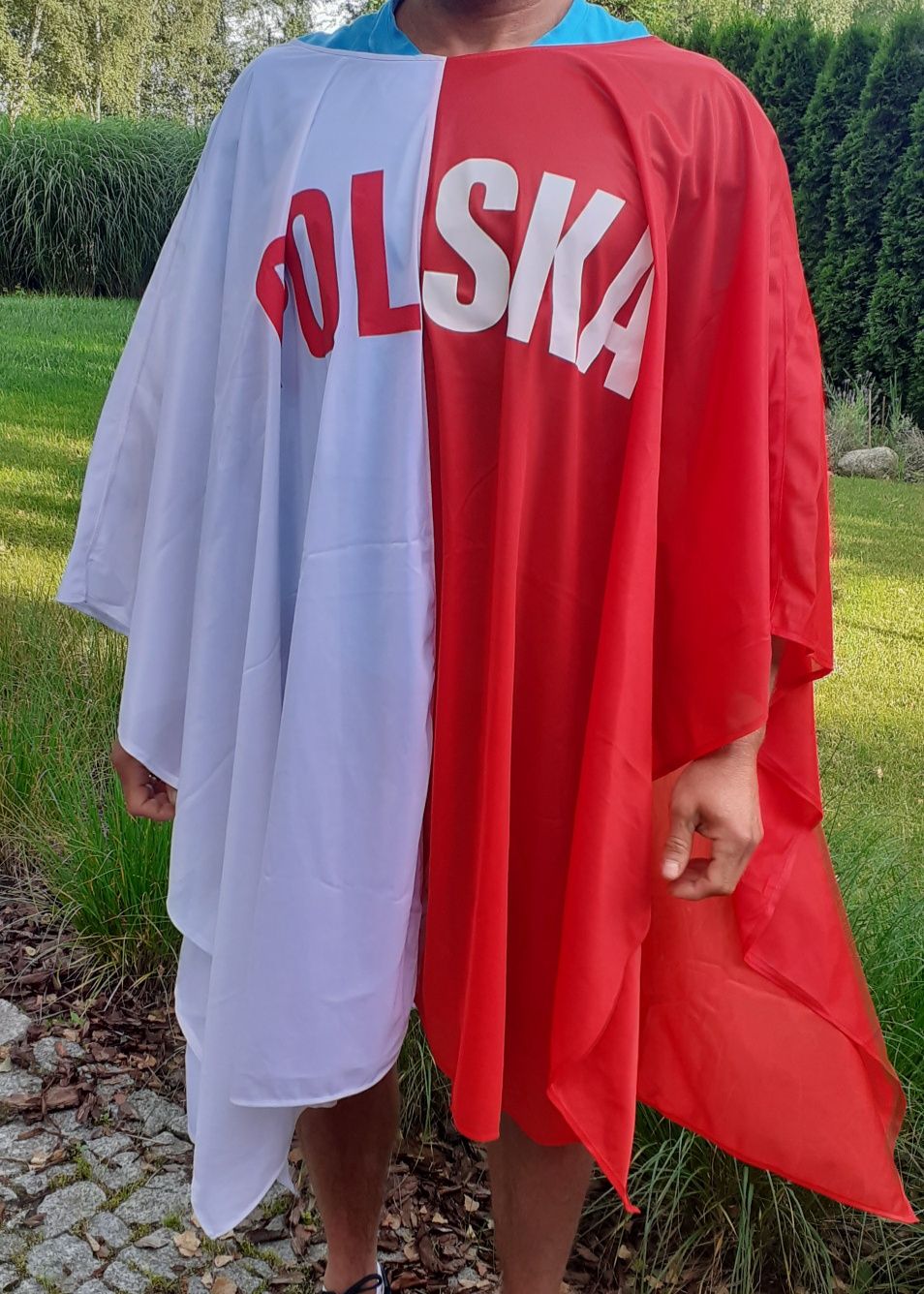 Peleryna biało- czerwona dla kibica Polski