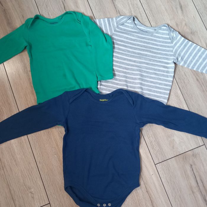 3 x BODY z długim rękawem BODZIAKI BLUZKI 86/92