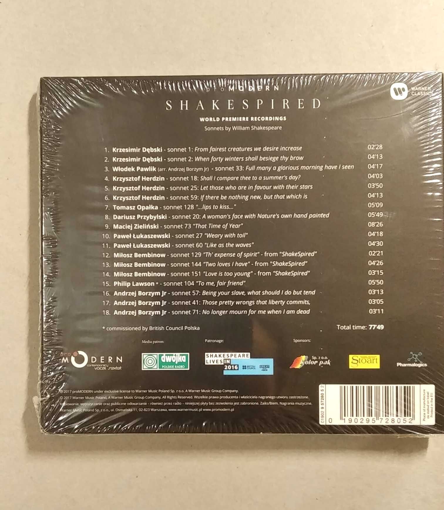 proMODERN shakespired 1xCD muzyka współczesna Shakespeare