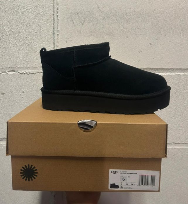 całe czarne buty zimowe UGG oryginal sneakers damskie śniegowce NOWE