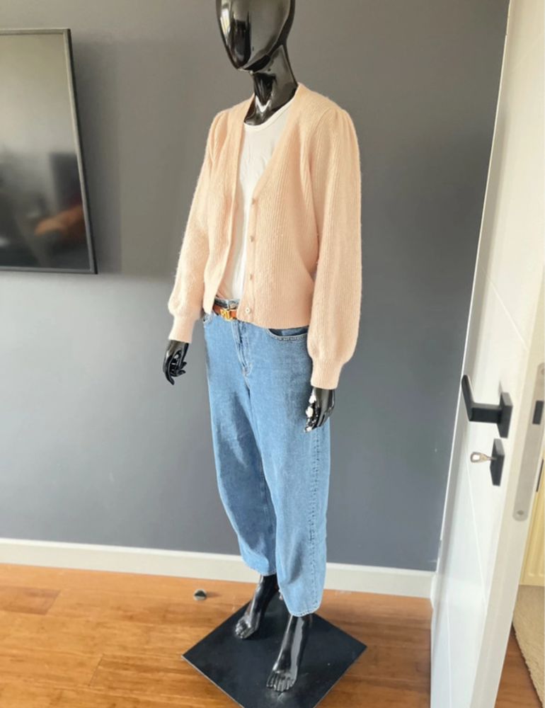 H&M szerokie jeansy r. 38 mom fit niebieskie baggy