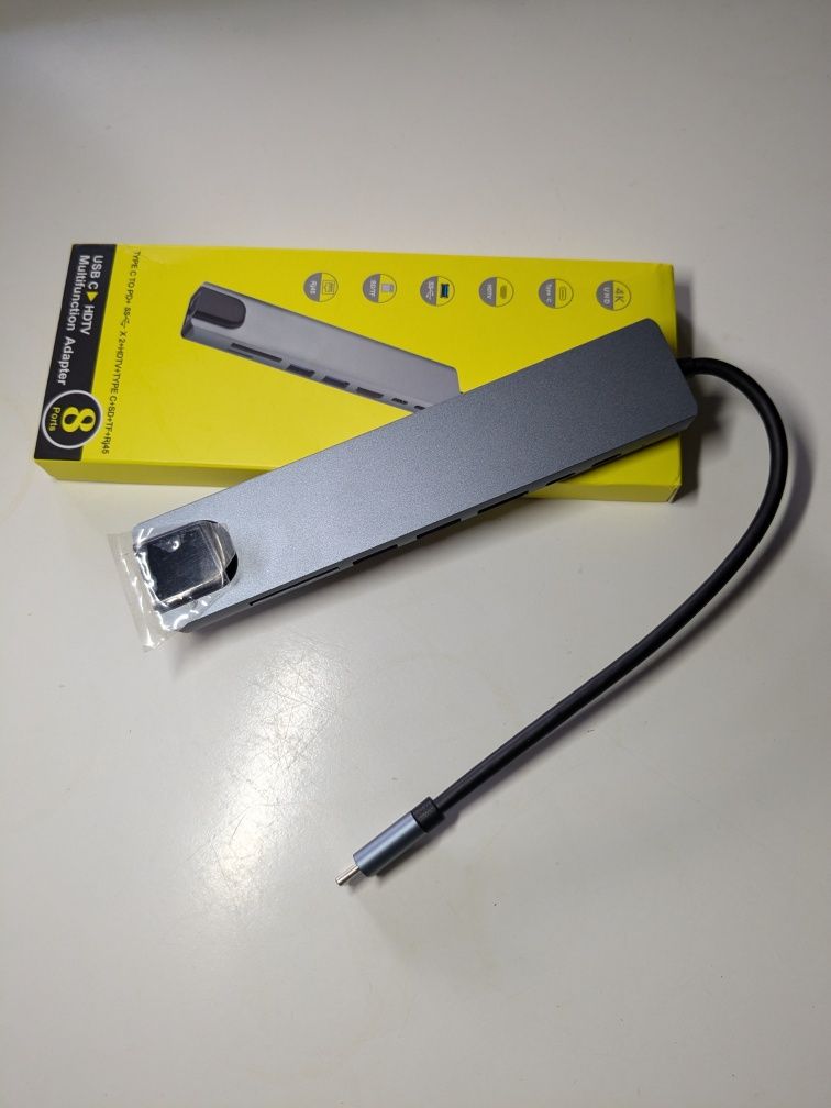 Концентратор переходник USB type С 8 в 1 новый