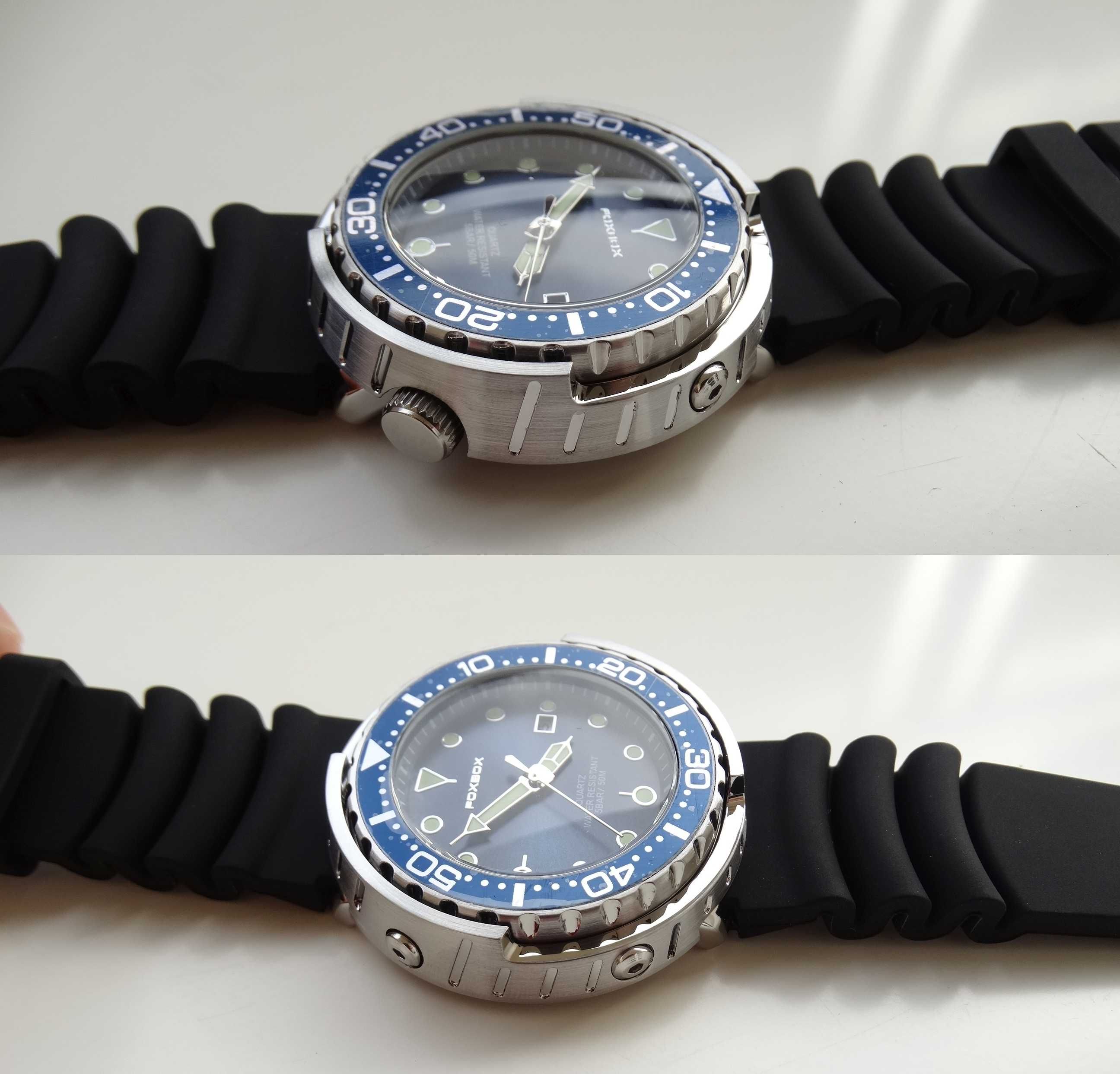 Duży Zegarek męski styl nurek tuńczyk 47mm luma wodoszczelny WR50
