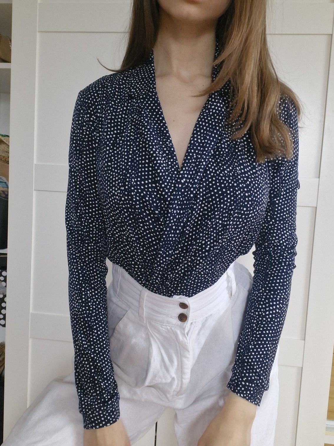 Eleganckie body granatowe S vero moda damskie