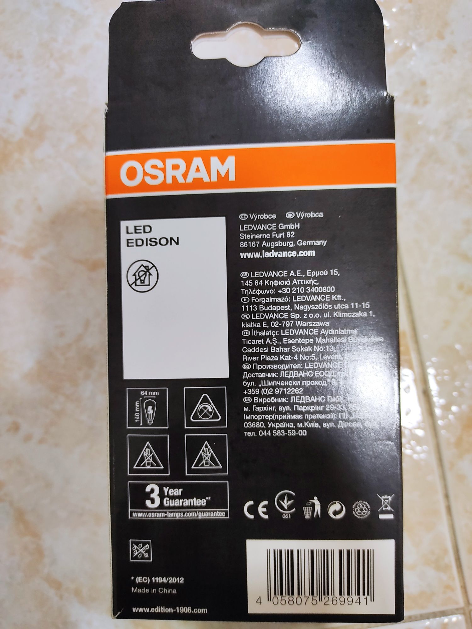 Lâmpada Led OSRAM Vintage 1906