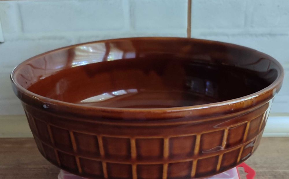 Misa porcelitowa brązowa, czekoladowa Tułowice, PRL, vintage