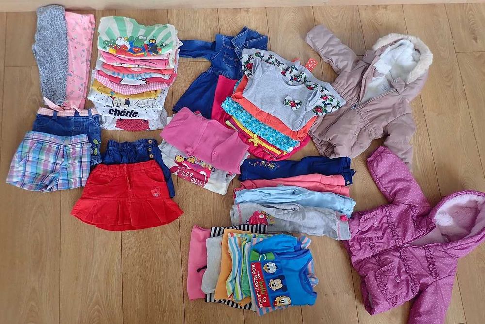 Okazja fajny zestaw ubranek dla dziewczynki rozm 80 43 sztuki