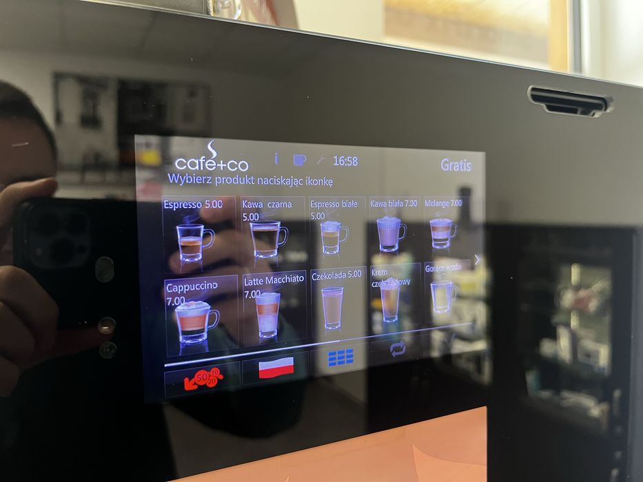 Profesjonalny ekspres automat do kawy ziarno czekolady dotykowy bezobs