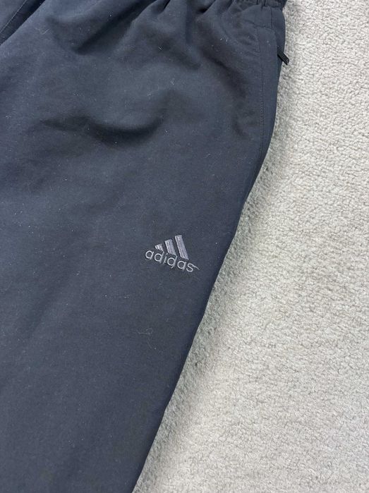 Spodnie Dresy Adidas M Czarne Szerokie Ściągacze Vintage Logo