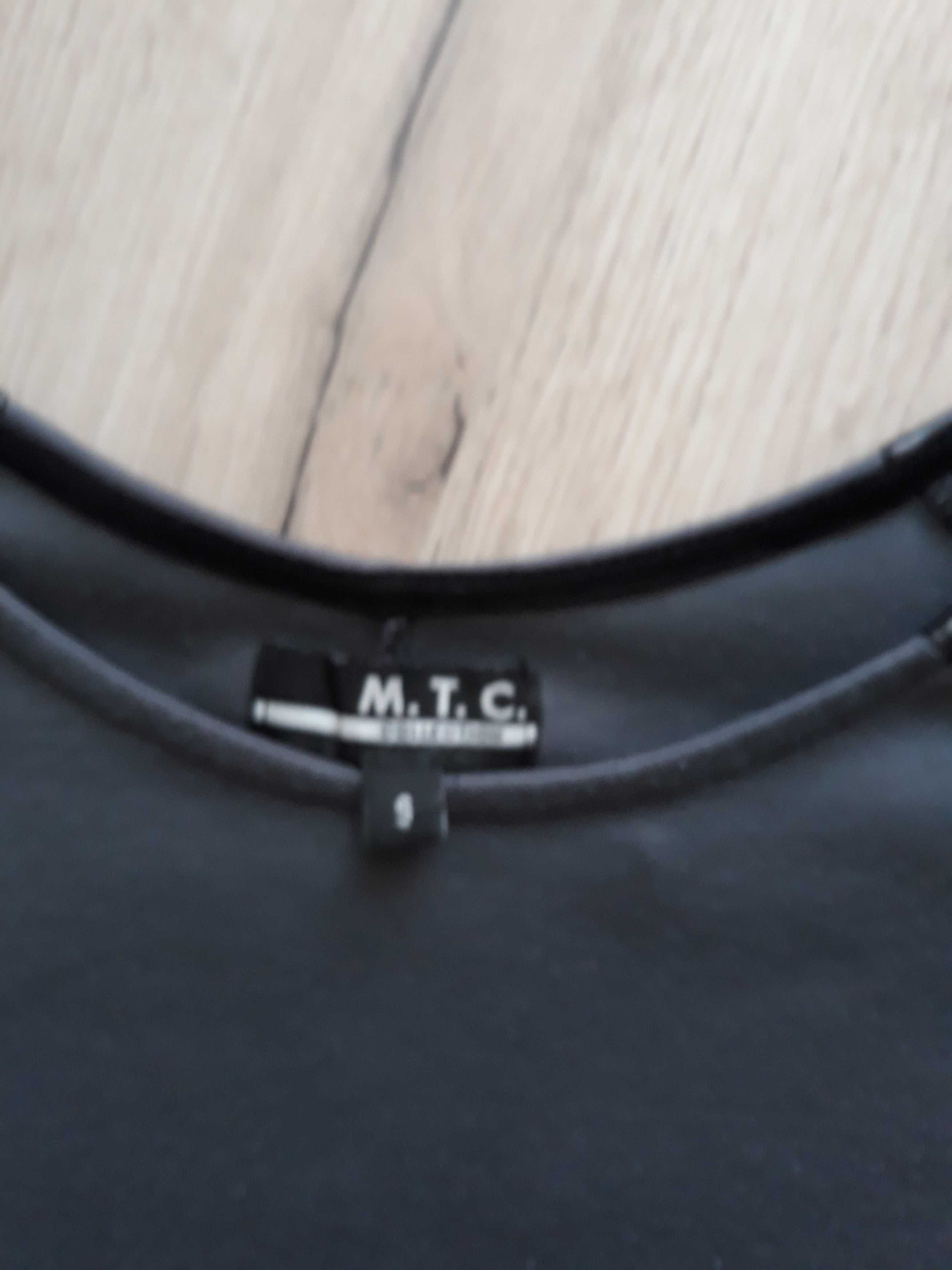 Szara czarna wyszczuplająca sukienka krótkie rękawySkórzane wstawki36S
