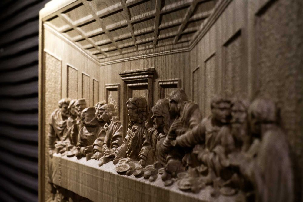 OSTATNIA WIECZERZA - płaskorzeźba z drewna dębowego