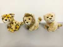 Maskotki - lew, gepard, lampart