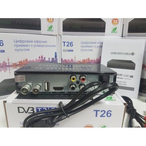 Цифровой DVB-T2 тюнер ресивер приставка GoldenStream T26 Обучаемый пул