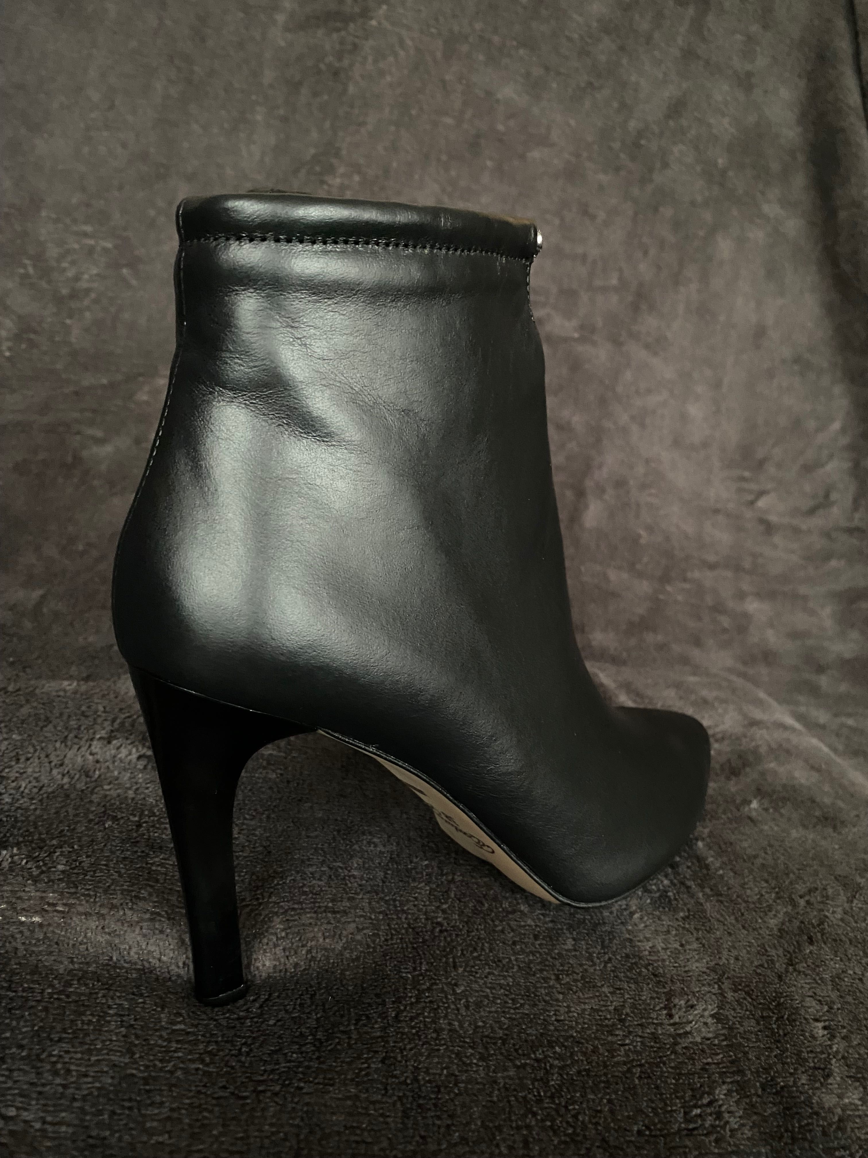 Nowe damskie skórzane buty na obcasie