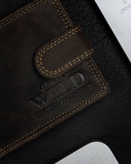 skórzany portfel męski na zatrzask - always wild