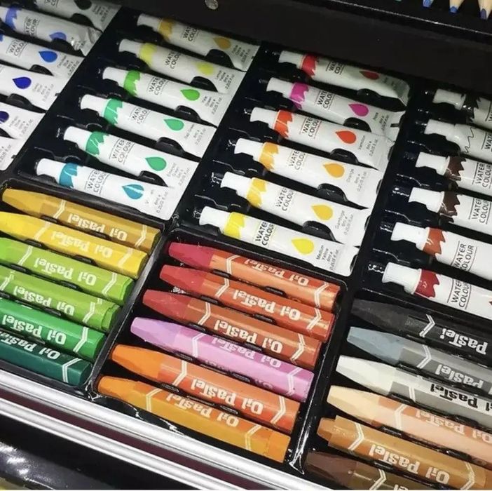 Набор для творчества 145 предметов в чемодане с карандашами