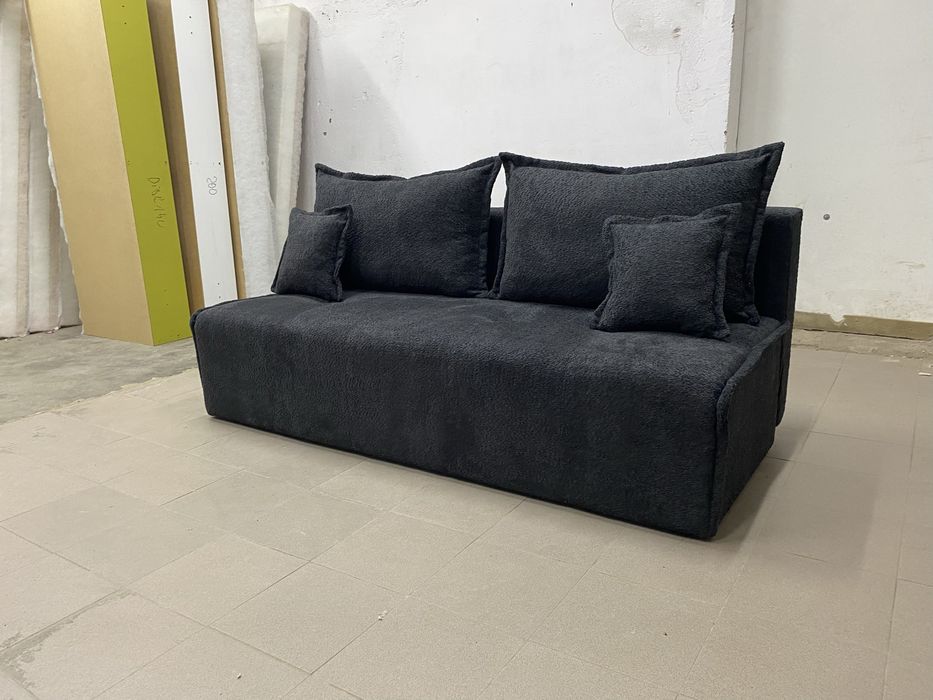 Kanapa z funkcją spania kolor szary + poduszki