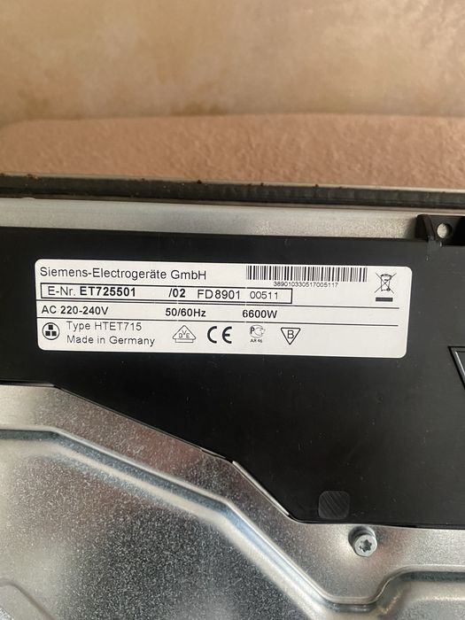 Płyta ceramiczna Siemens ET 725501 sprawna uszkodzone szkło na części