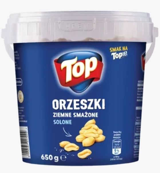 Orzeszki ziemne smazone solone arachidowe orzechy 650g x 3 wiaderka