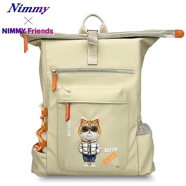 Plecak Nimmy Cool&Cute 2.0 Cat do laptopa - beżowy