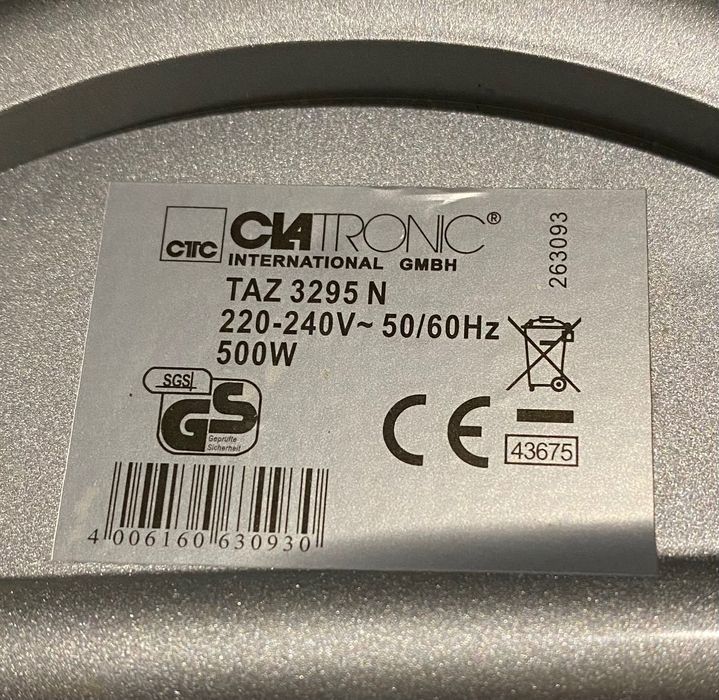 Тостер Clatronic 500 W рабочий