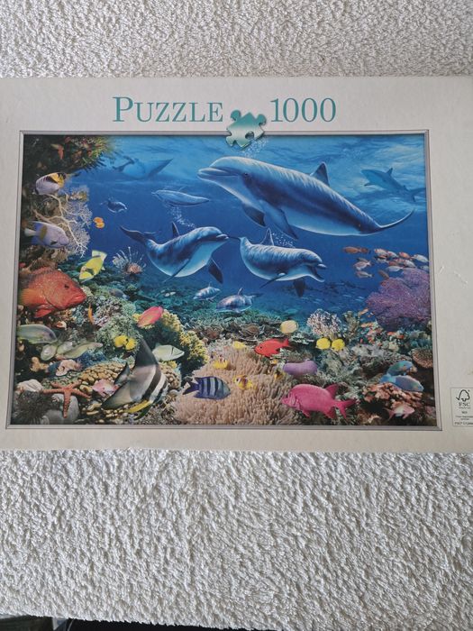 Puzzle 1000 peças "Golfinhos – Mundo Subaquático" – Novo, Selado