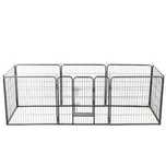 NOVO - Parque para cães 8 painéis aço 80x80 cm preto