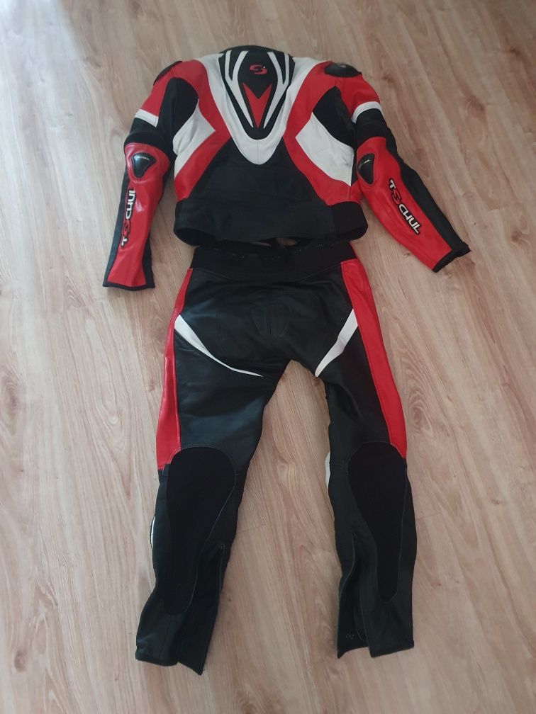 Kombinezon motocyklowy z garbem,  skóra