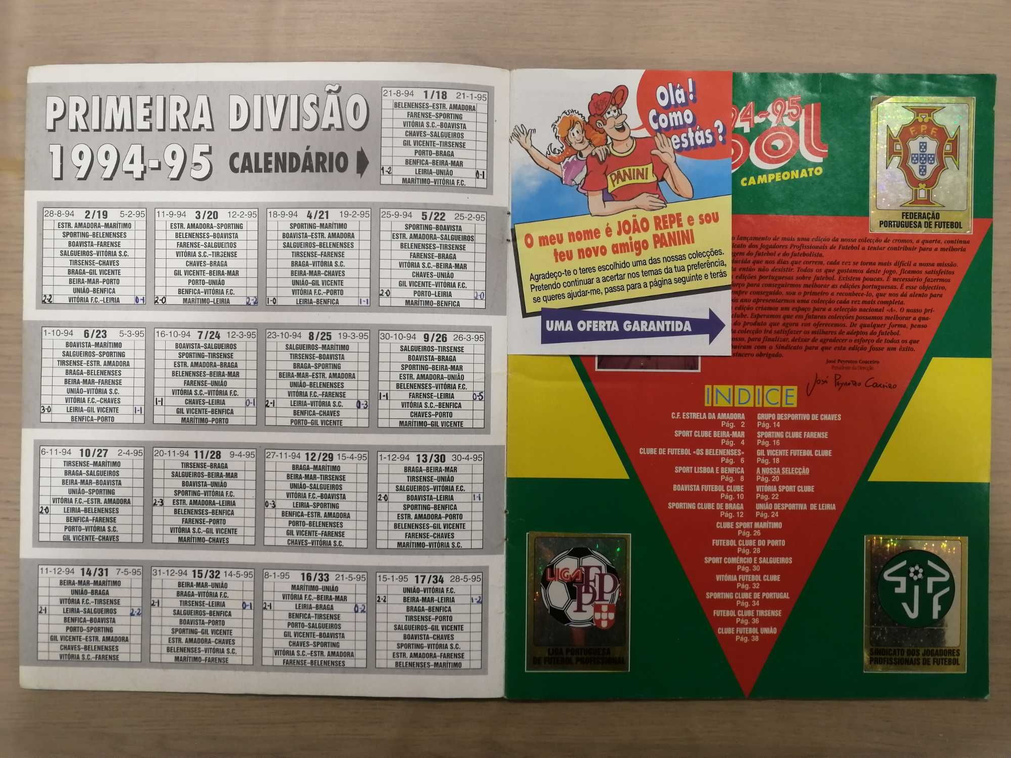 Caderneta Futebol 94-95 - Panini [Incompleta]