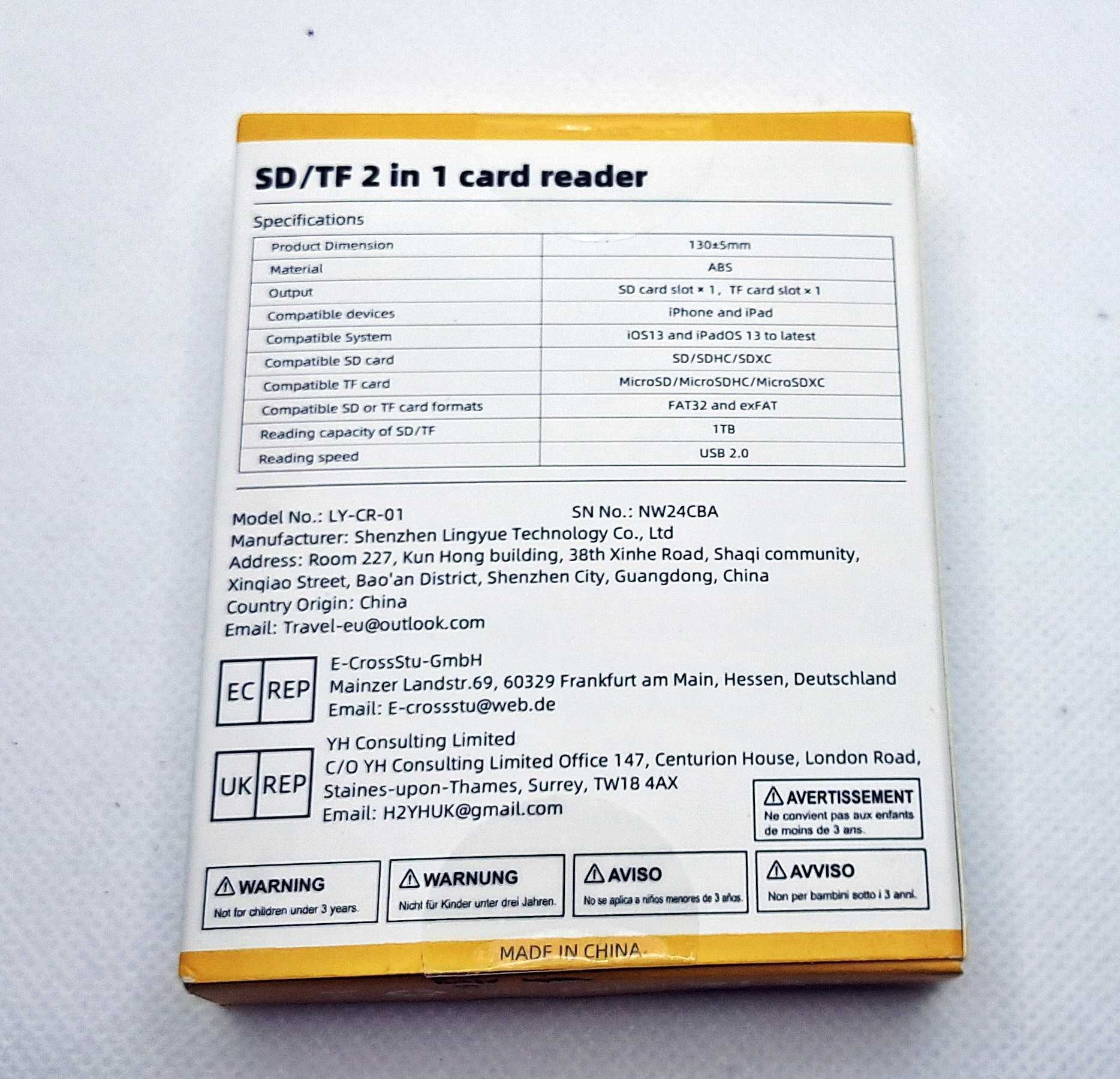 Czytnik kart microSD/TF Loydia iPhone iPad 2w1 FAT32 exFat