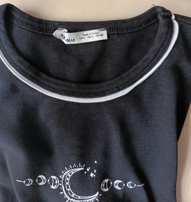 T-shirt preta - Pull&Bear