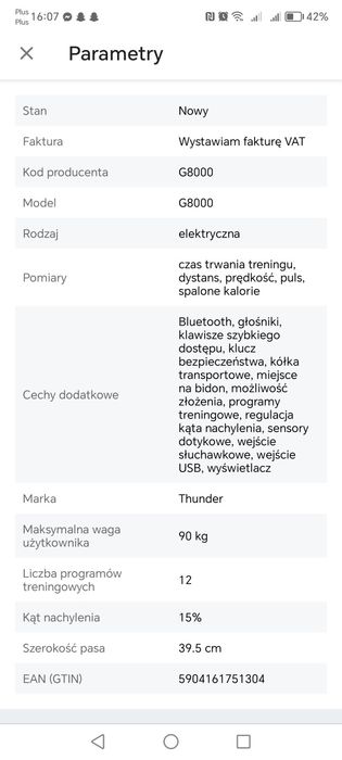 Sprzedam elektryczną bieżnię
