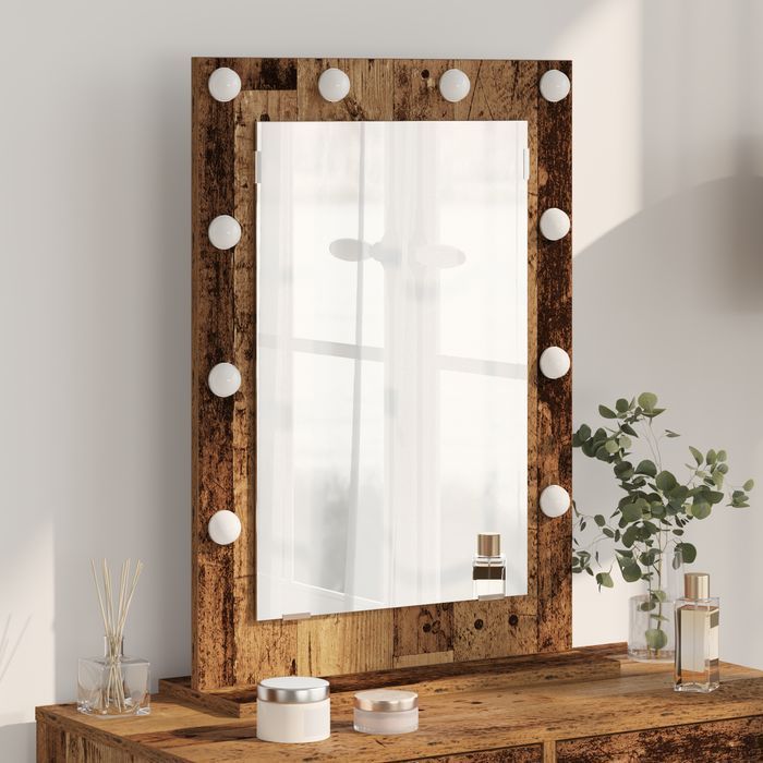 Vidaxl Lustro Toaletki Stare Drewno Drewno Lite 70 X 50 X 18 Cm Lustro