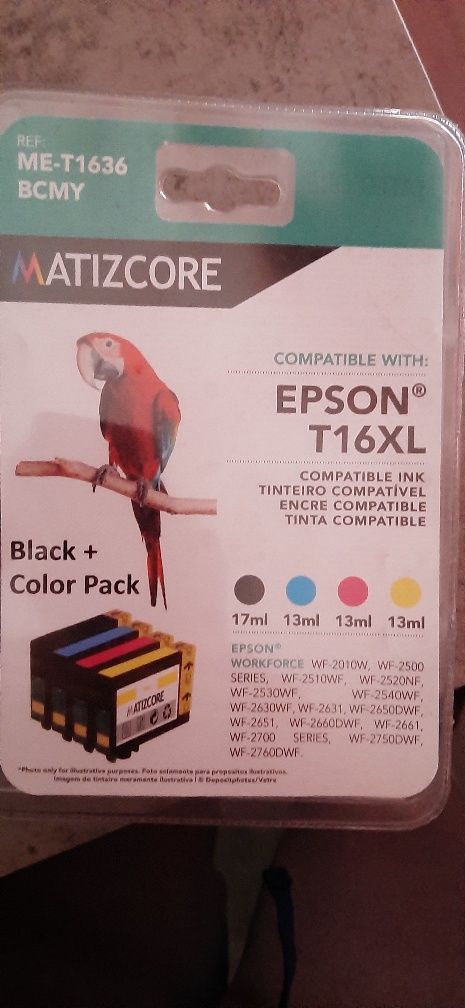 Pack 4 Tinteiros compatível  Epson T16 XL Cores