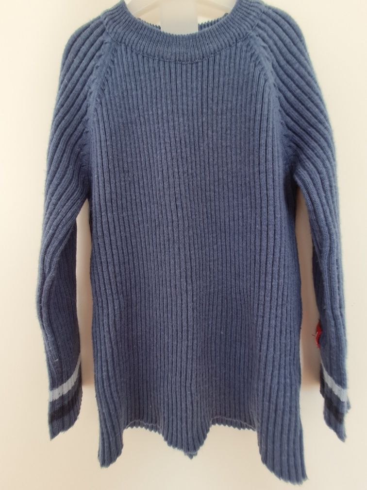 Sweter wełniany prążkowany wełna merino ulvang rozm 128