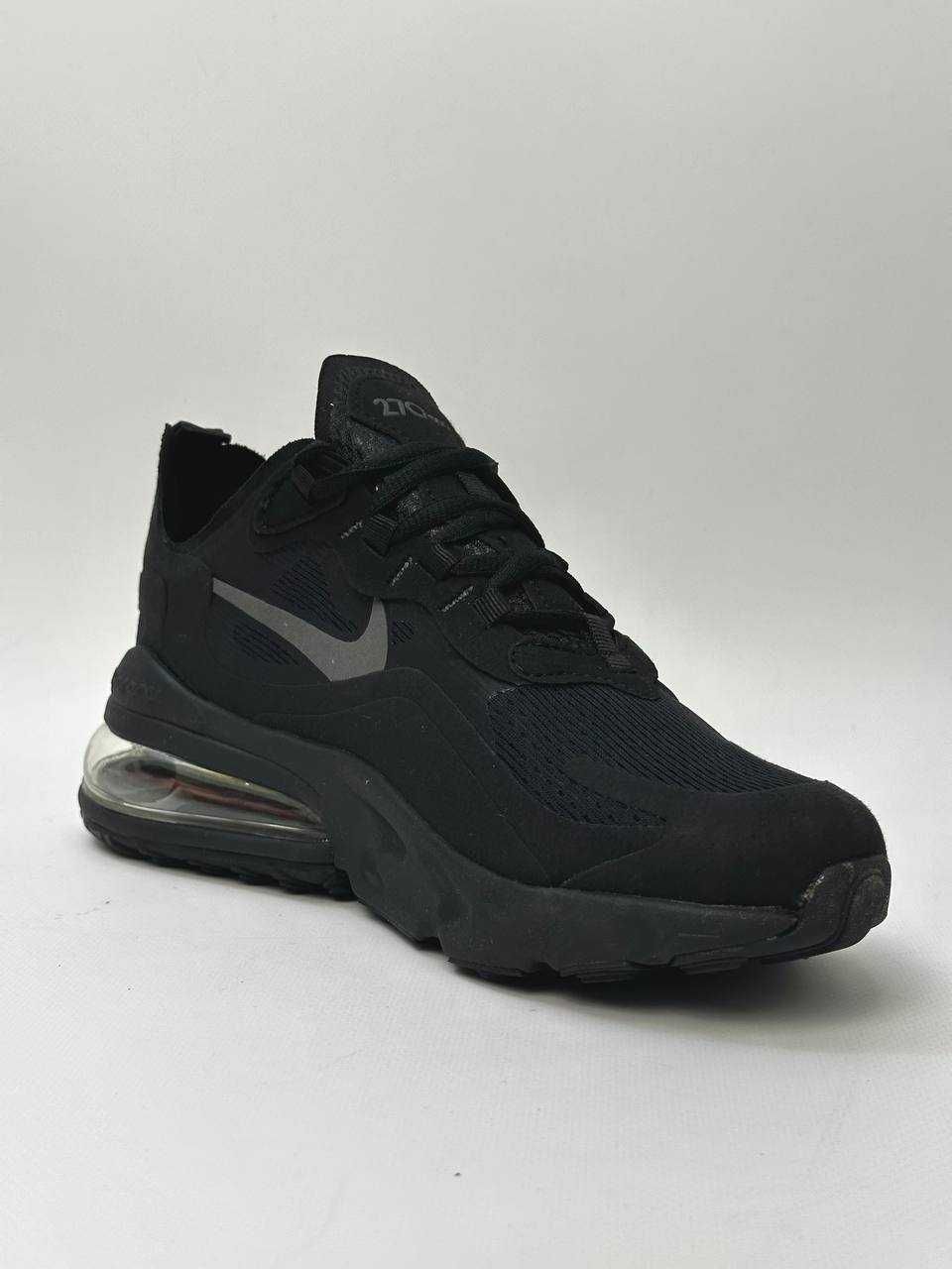 Nike Air Max 270 React all black кросiвки нубук