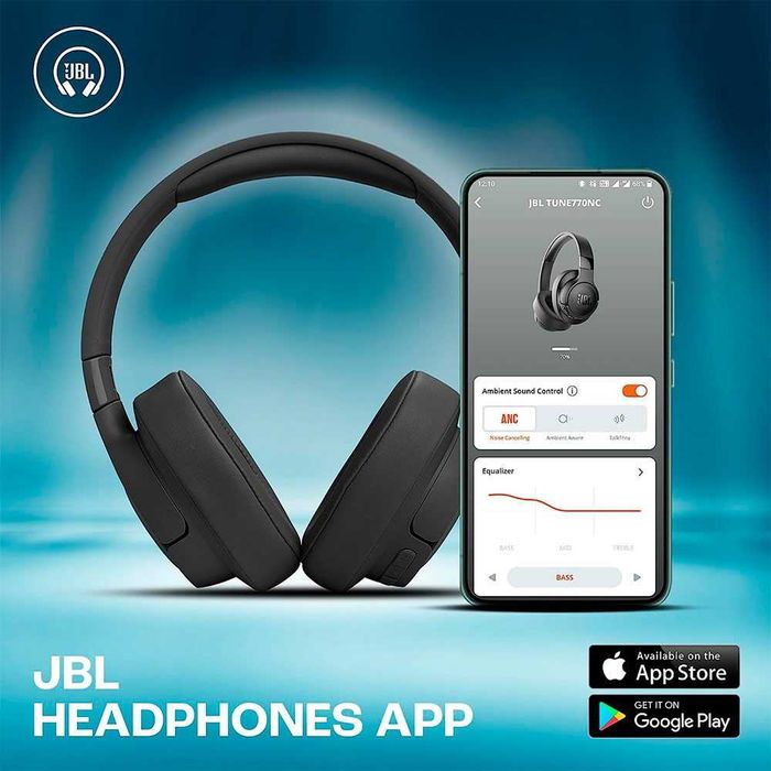 Auscultadores JBL Tune 770 NC Black (Noise Cancelling Bluetooth)