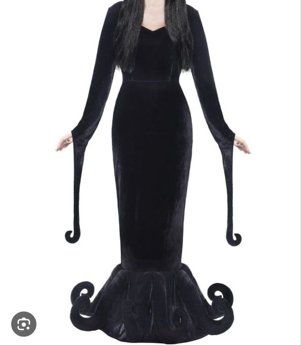 Stroj na haloween morticia adams rodzinka adamsow wiedzma czarownica