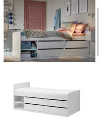 Łóżko z materacem 90x200 cm Ikea SLAKT
