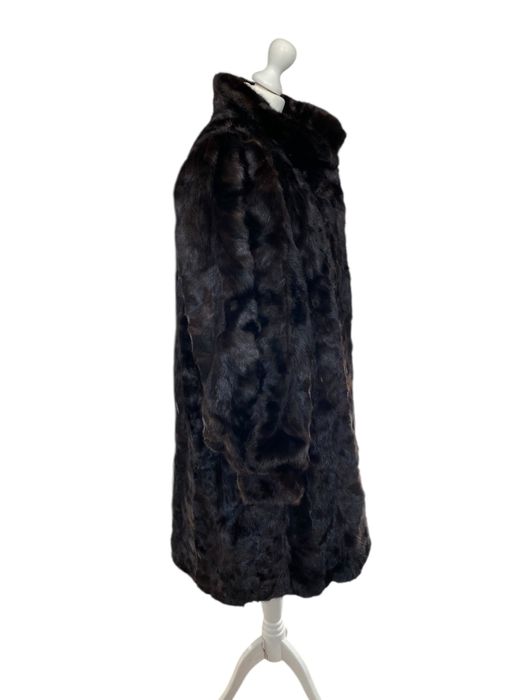 Naturalne futro z norek, czekoladowy brąz, L, stan igła!