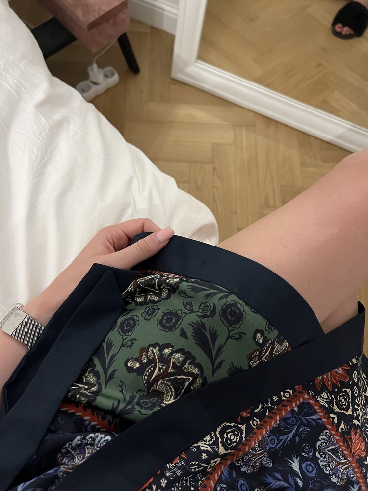 Sukienka Zara S/M azjatycki wzór orientalny krótka kimono y2k