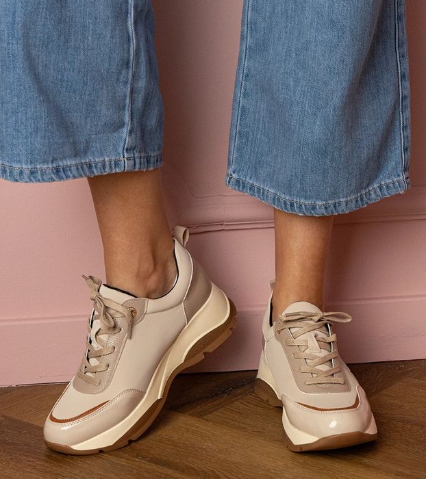 Beżowe sportowe sneakersy damskie Wener