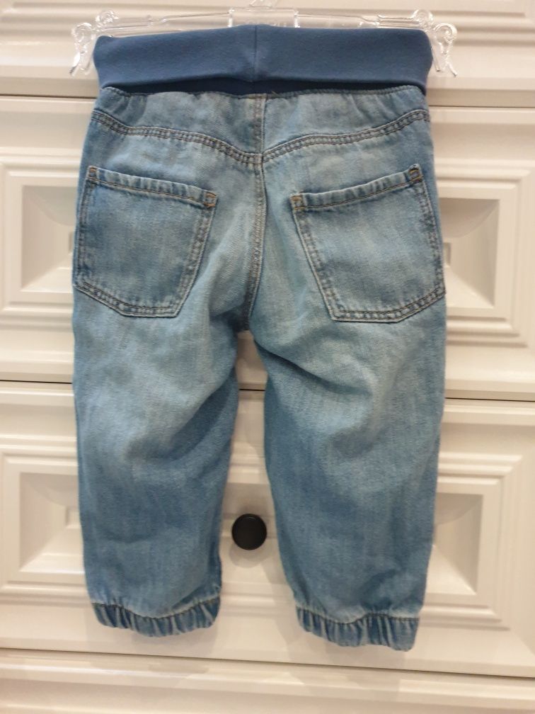 H&M spodnie jeans 80 elastyczny pas