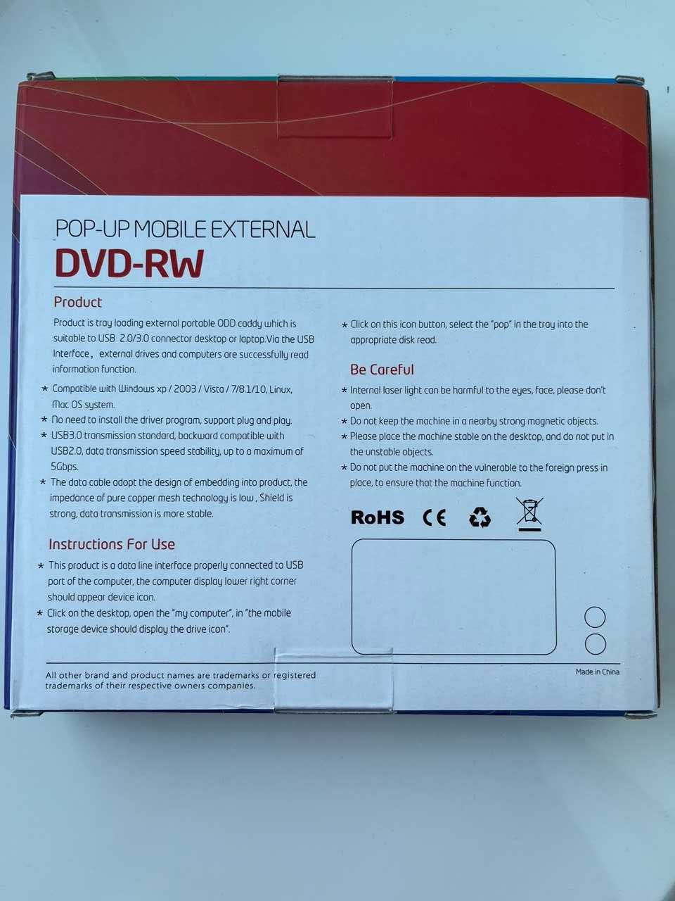 Портативний дисковод DWD-RW Plug&Play ECD819-SU3 (s2-11-5) USB 3.0