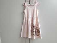 Różowa sukienka kotek królik H&M 122 128
