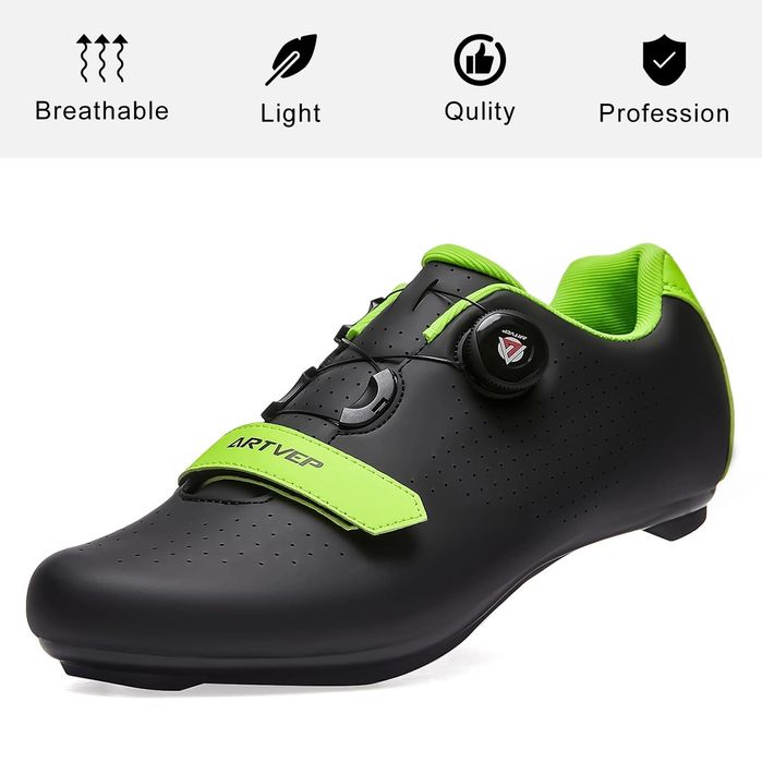 Buty rowerowe ARTVEP szosowe i MTB, zielono-czarne, EU42